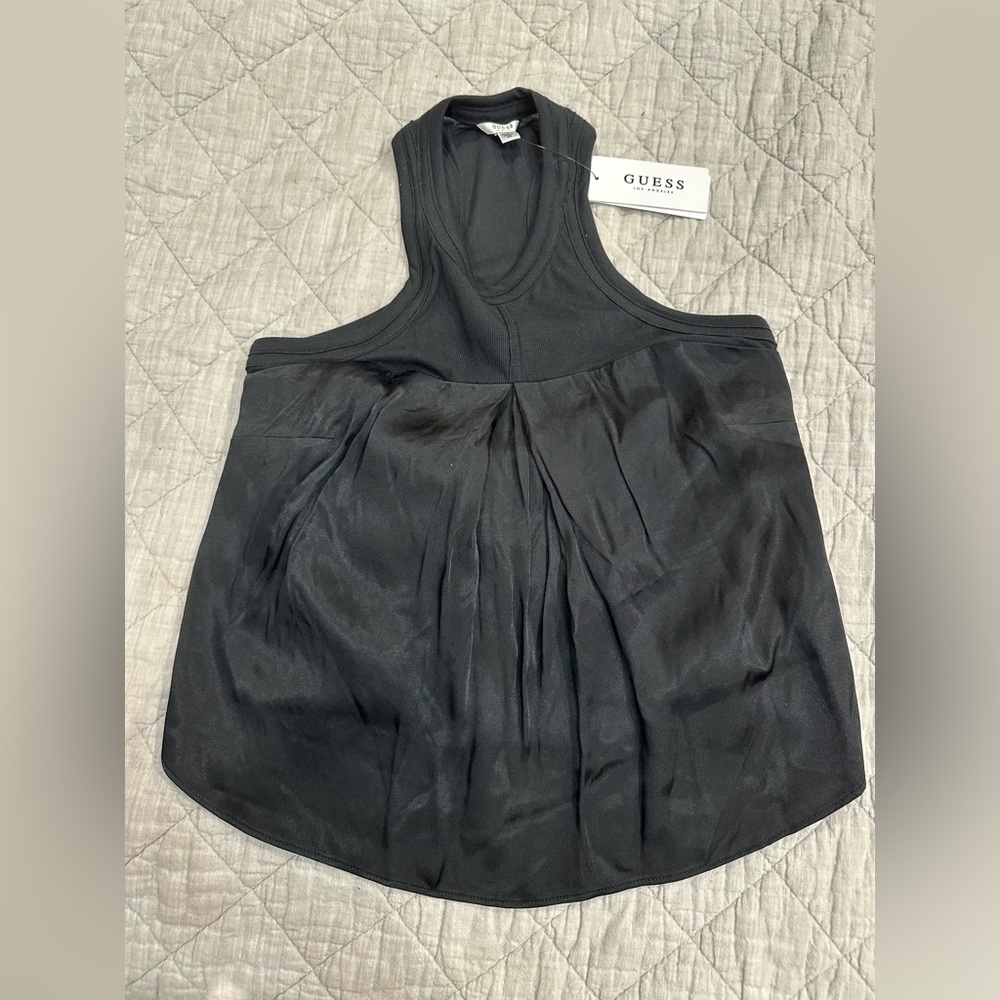 NWT! GUESS Black Blouse Tank Top XS
